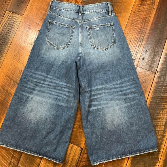 Bohme Bruce Culottes Jeans in Light Wash Women’s Size 24 Wide Leg Cropped Denim - Picture 4 of 8